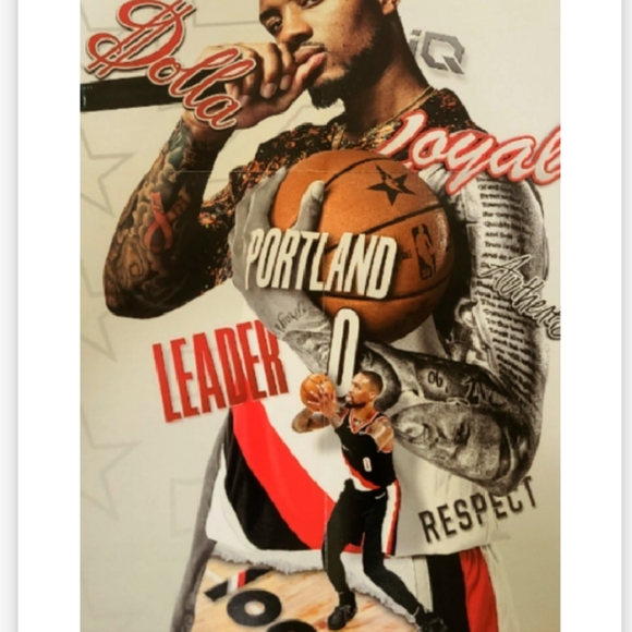 NEW! DAMIAN LILLARD BLAZERS🔥🔥SELF CREATED GLOSSY ART 8.5x11 BASKETBALL POSTER! - Picture 3 of 4
